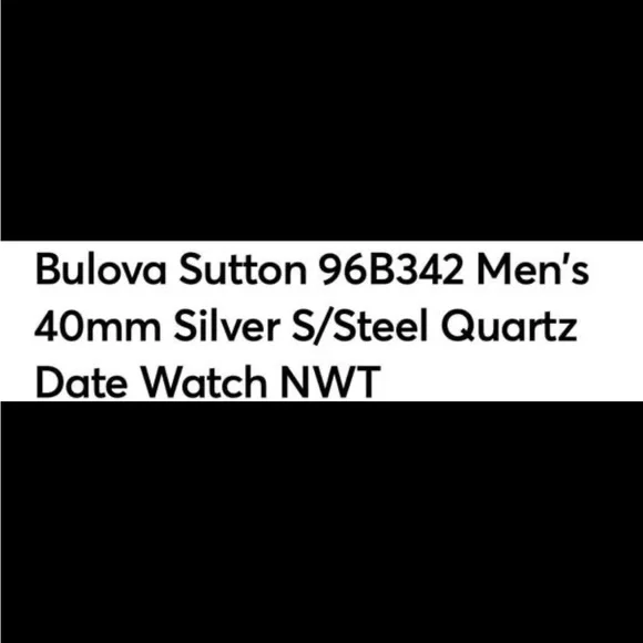 New Bulova Watch Men  Qualtz Sutton 96B342 Men’s 40mm Date Works NWT. - Picture 9 of 15